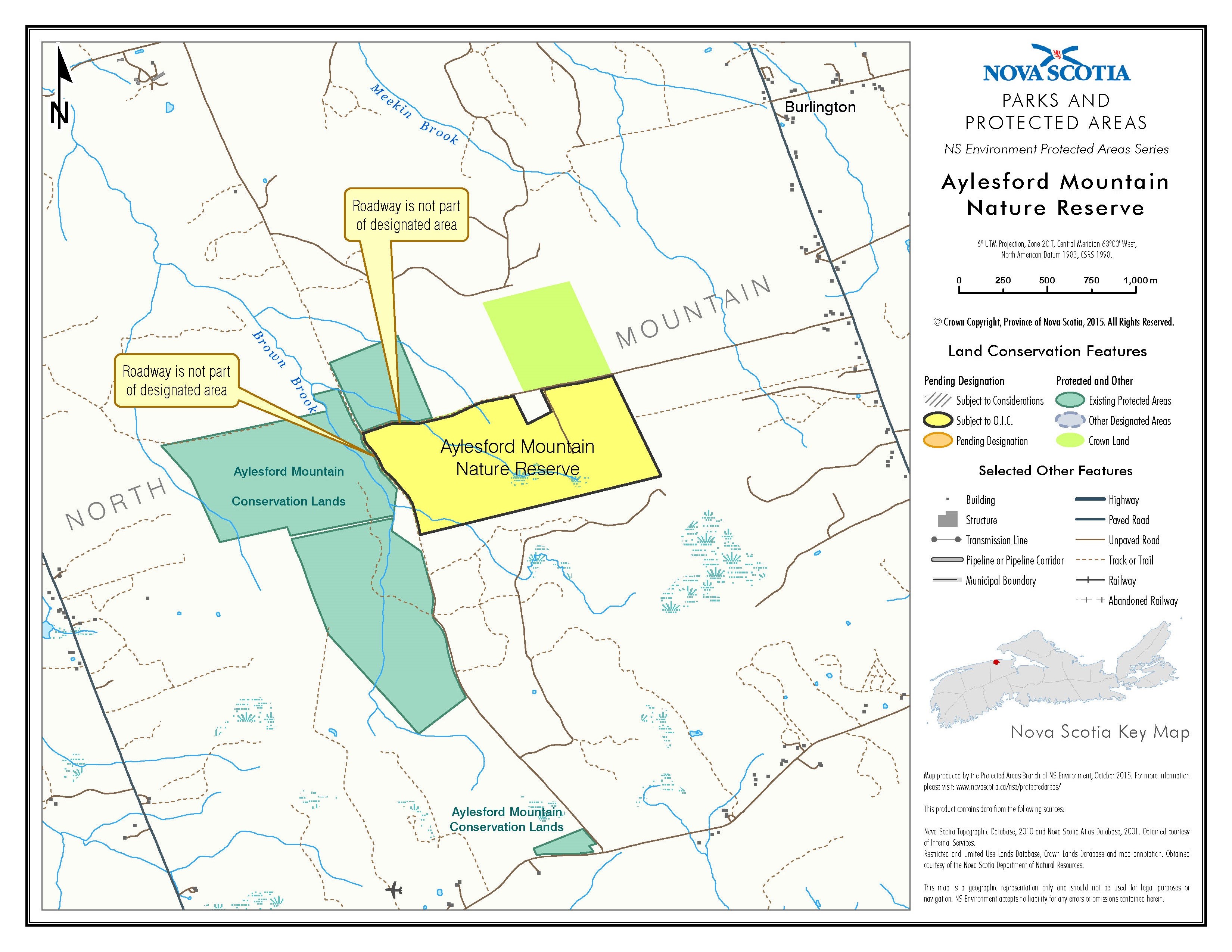 Approximate boundaries of Aylesford Mountain Nature Reserve